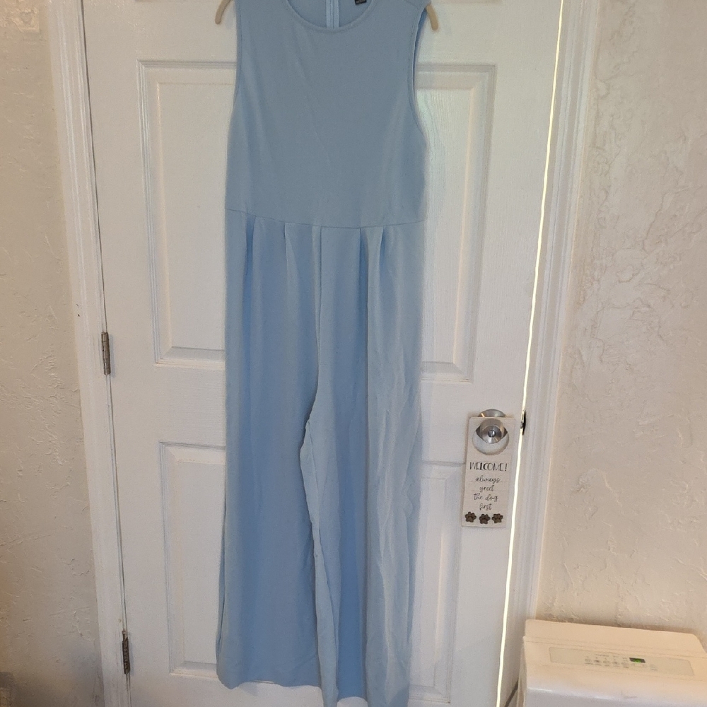 SHEIN Light Blue Sleeveless Jumpsuit